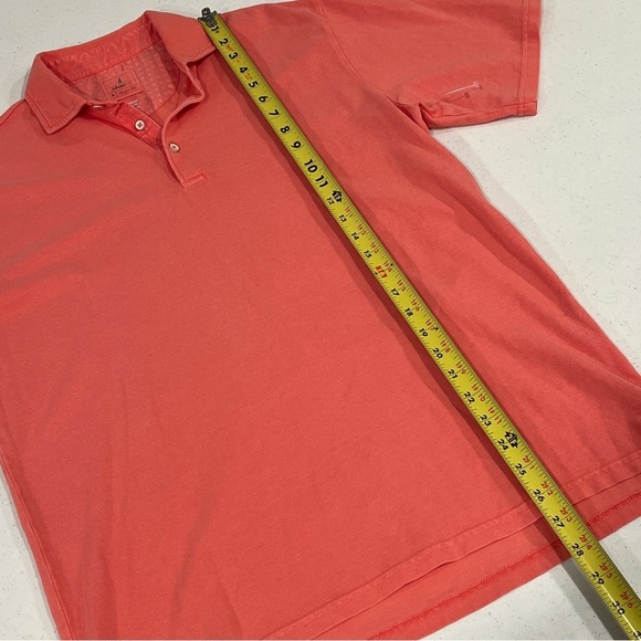 johnnie-O Shoreline Pique Polo shirt Melon (orange salmon color) NWOT MEDIUM - Picture 4 of 7